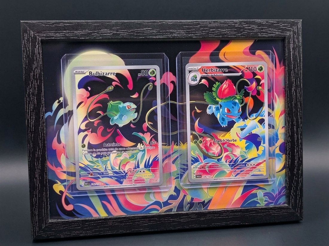 Cadre immersif 13 × 18 cm — Duo Bulbizarre & Herbizarre