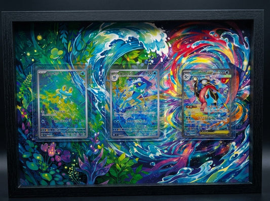 Cadre immersif A4 · 21 × 29,7 cm — Trio Amphinobi